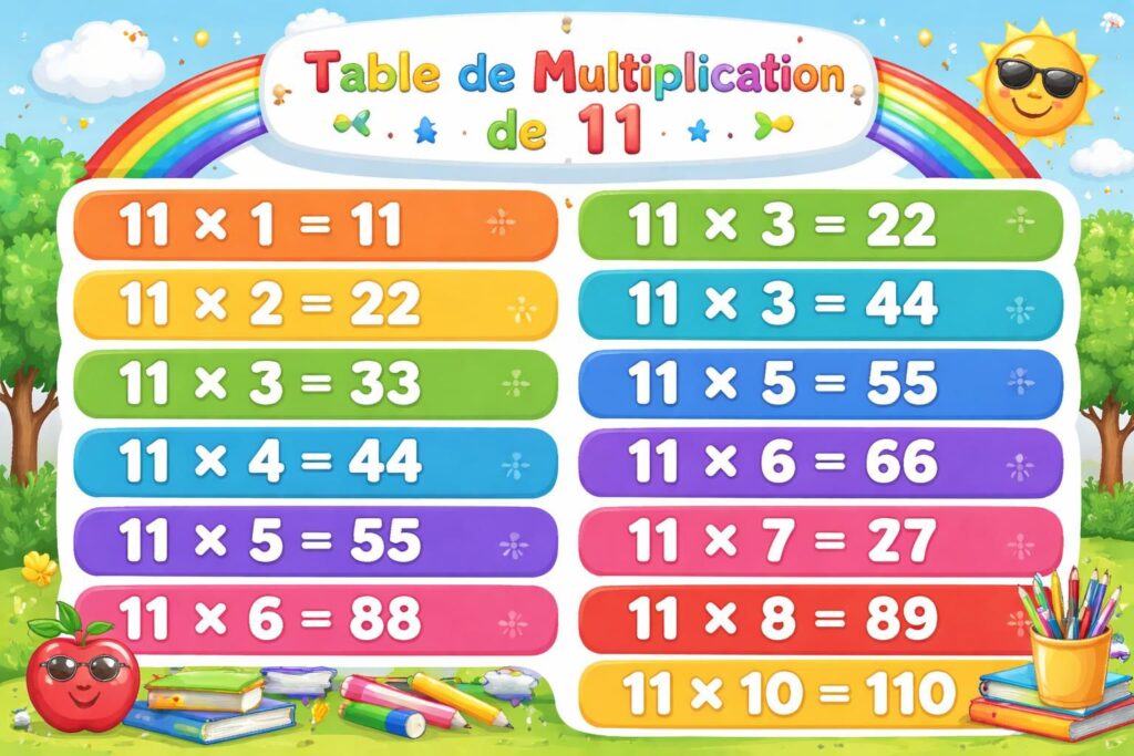 apprenez à maîtriser facilement la table de 11 grâce à des méthodes simples et efficaces, adaptées à tous les niveaux.