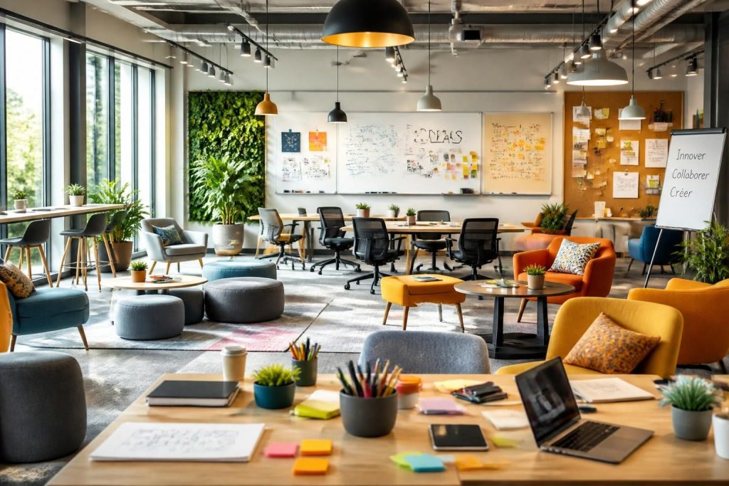 découvrez comment aménager une salle de créativité en entreprise pour stimuler l'innovation et dynamiser le travail d'équipe dans un espace inspirant et fonctionnel.